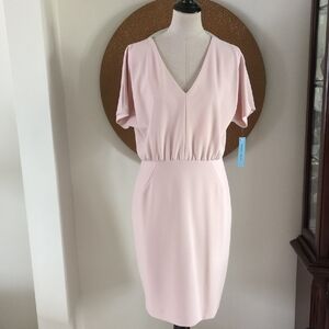 Antonio Melani Elegant  Soft Pink V-Neck Dress